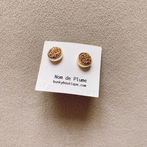 Shine Bright gold Druzy studs, Nom de Plume